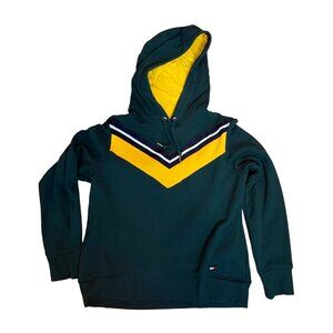 Tommy Hilfiger Sport Chevron Green Hoodie Large L/G packers colors Runs Small